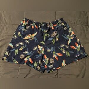 Patagonia Baggies Parrot Shorts Stone Blue Lined Swim Trunks Longs 7"